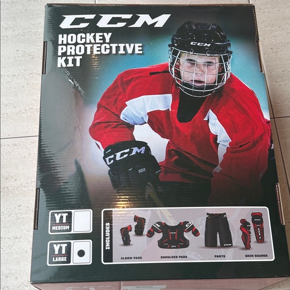 CCM Other - NEW 🆕 CCM Red and Black Full Hockey Gear Protection Set Youth Large